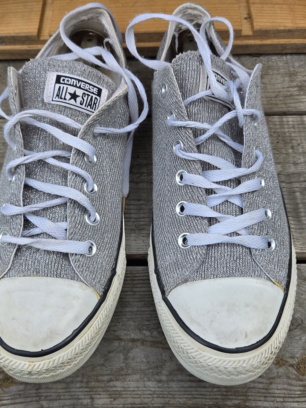 Converse All Star Silver Low Top Sneakers